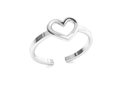 prsteň srdiečko strieborný nastaviteľná veľkosť