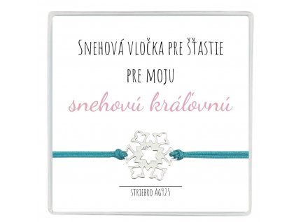 náramok strieborná snehová vločka pre šťastie