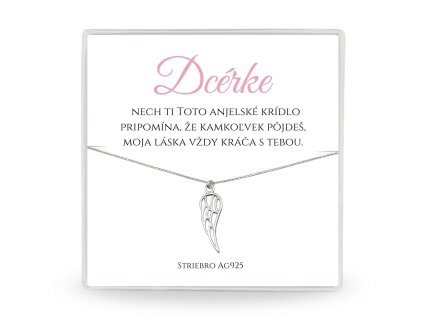 darček pre dcéru strieborná retiazka krídlo