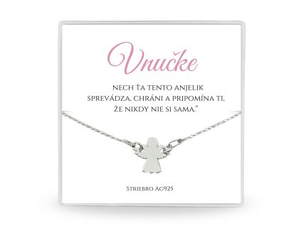 darček pre vnučku strieborná retiazka s anjelikom