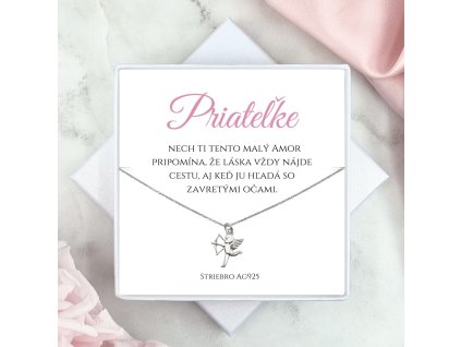 darček pre priateľku strieborná retiazka s amorom