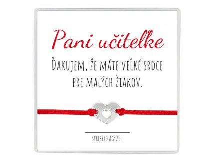 náramok pre učitelku strieborné srdiečko 3 darček 1