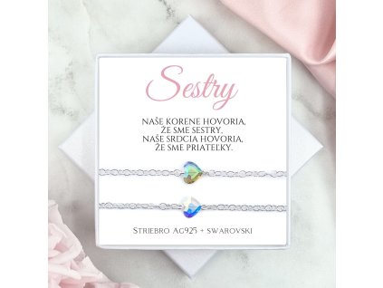 náramky sestry strieborné so swarovski
