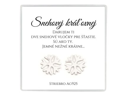 strieborné náušnice ag925 vločky darček