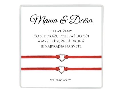 náramky ochranné urieknutia pre mamu a dcéru so srdiečkami