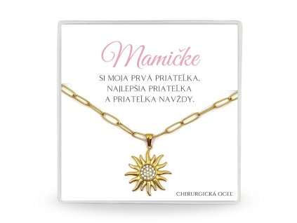 oceľová retiazka s príveskom v darčekovej krabičke s venovaním darček pre mamu