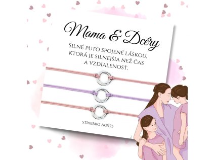 náramky pre mau a dcéry ag925 v krabičke 2