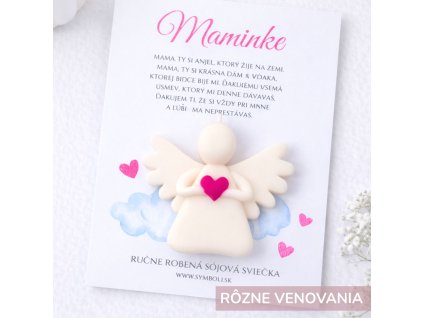 anjelik sviečka s venovaním sojova sviečka anjel