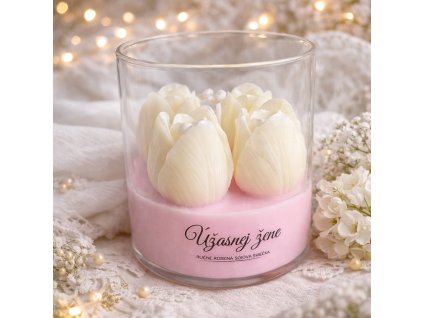 Ručne robená sviečka pre ženu