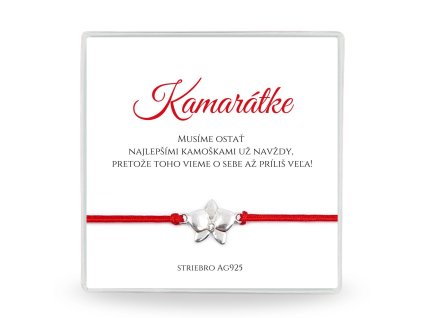 ochranný náramok ag925 darček pre kamarátku červený náramok orchidea