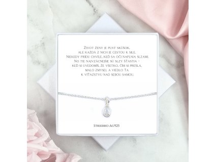 náramok strieborný pre šťastie s citátom v balení