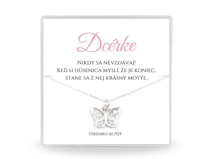strieborná retiazka s motýlikom pre dcéru