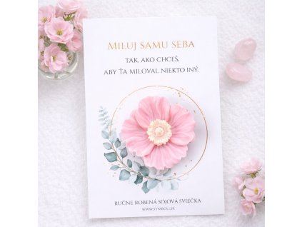 Motivačná karta s ručne robenou sviečkou