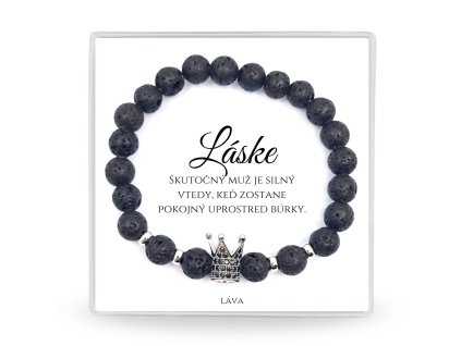 darček pre chlapa pánsky náramok ónyx hematit koruna v darčekovom balení s venovaním