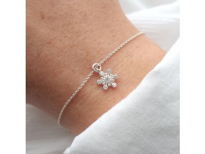 strieborný náramok snehová vločka ag925