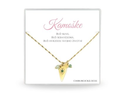 oceľová retiazka s príveskom v darčekovej krabičke s venovaním darček pre kamošku