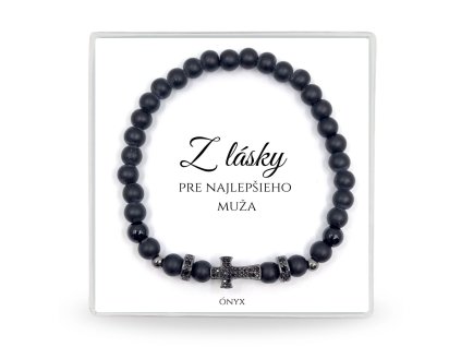 pánsky korálkový náramok z kameňov s venovaním