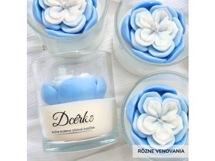 sojova sviečka kvetina s venovaním dcérke
