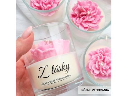 sojova sviečka kvetina s venovaním u lásky