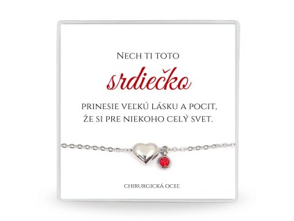 náramok z lásky ocelove srdiečko s venovaním