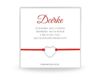 valentinsky náramok so srdiečkom ochranný náramok oceľový darček pre dcéru