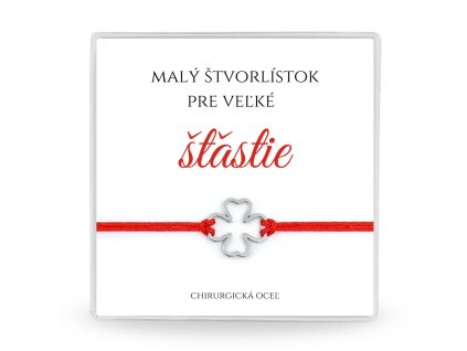 ochranný náramok pre šťastie štvorlístok oceľový