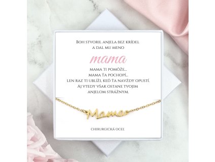 náhrdelník ocelona retiazka pre mamu s napisom mama darček