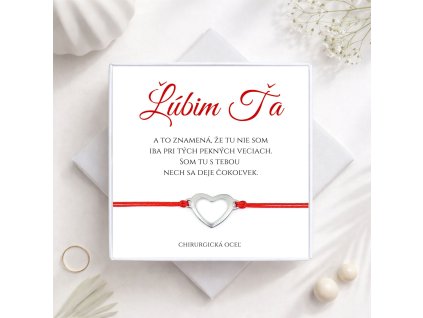 valentinsky náramok so srdiečkom ochranný náramok oceľový