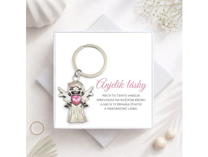 darček kľúčenka anjelik s venovaním anjelik lásky