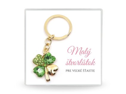 darček pre šťastie štvorlístok s venovaním