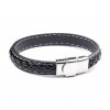 pánsky kožený náramok prešívaný - viac farieb (Farba Čierna)