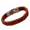 pánsky kožený náramok prepletaný - viac farieb (Farba Hnedá)