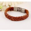 pánsky kožený náramok prepletaný - viac farieb (Farba Hnedá)