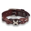 pánsky kožený náramok cross - viac farieb (Farba Červená)