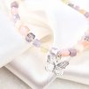 ružový náramok pre dievča s motýlikom strieborným ag925 ligotavý náramok
