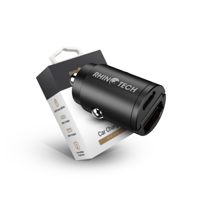 rhinotech-mini-type-c-car-charger-30w-black