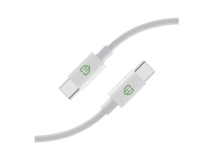 MONK opletený nylonový kabel USB C na USB C 1m White 2