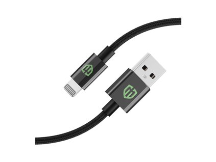 MONK opletený nylonový kabel USB A na Lightning 1m 2,4A Black 3