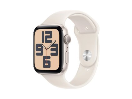 Apple Watch SE (2024) Hvězdně bílý hliník s hvězdně bílým sportovním řemínkem 1