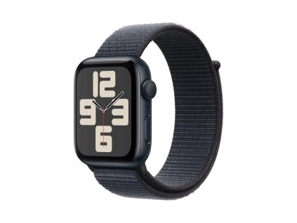 Apple Watch SE (2024) Temně inkoustový hliník s inkoustově fialovým provlékacím řemínkem 1