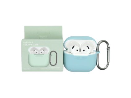 Silikonový obal s karabinou pro AirPods 4 Světle modrý(1)