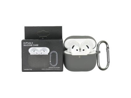Silikonový obal s karabinou pro AirPods 4 Šedý(1)