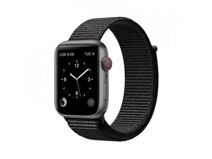 COTEetCI Magic Tape nylonový řemínek pro Apple Watch Černý 1