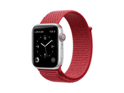 COTEetCI Magic Tape nylonový řemínek pro Apple Watch Červený 1