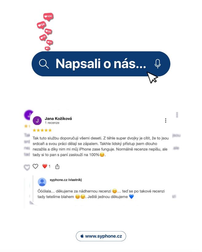 📣 Děkujeme za úžasnou recenzi Vaše zpětná vazba je pro nás obrovskou motivací a pomáhá nám neustále zlepšovat naše služby....