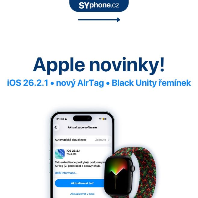 🍎 Apple novinky jsou tady! iOS 26.2.1, nový AirTag s lepším dosahem a Black Unity řemínek ⌚️ Swipe pro všechny novinky od...