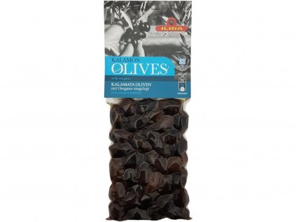 Olivy černé kalamata s oregánem s peckou 150g