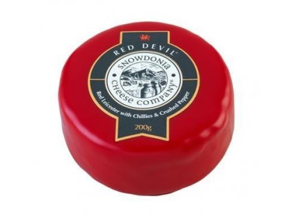 Sýr Cheddar RED DEVIL, Leicesterský červený sýr s chilli, 200g