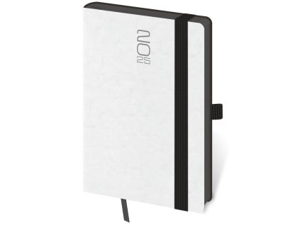 diar tyzdenny 2025 a5 memory s gumickou biela