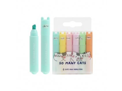 zvyraznovac m g mini pastel so many cats sada 6 ks